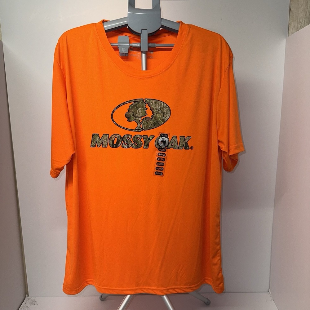 Mossy Oak Staghorn Creek Men's 2XL Blaze Orange Hunting T-Shirt Camo NWOT